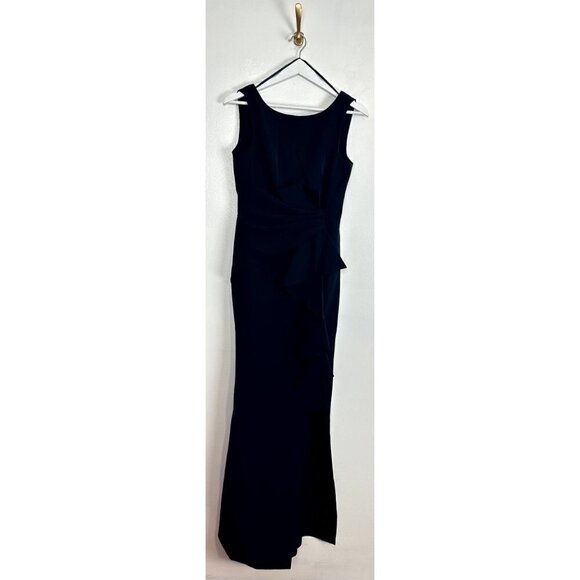 ELIZA J Ruffle Front Gown in Navy Size US 2 - Picture 3 of 12